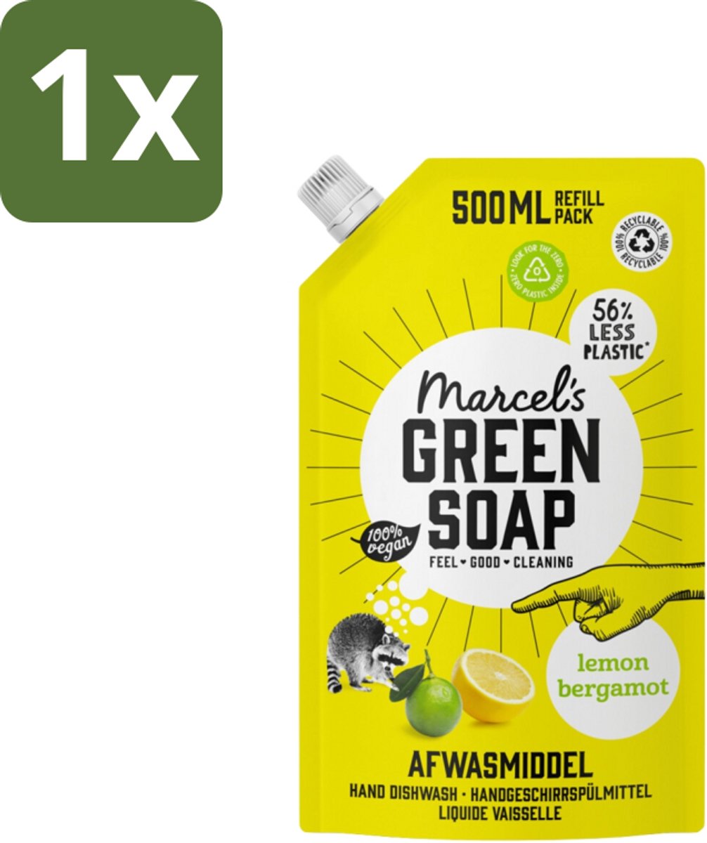 1 x Marcel’s Green Soap – Afwasmiddel – Lemon & Bergamot - Navulling – 500 ml - Kabel - Kabels - Kabelsysteem - Kabelsysteem