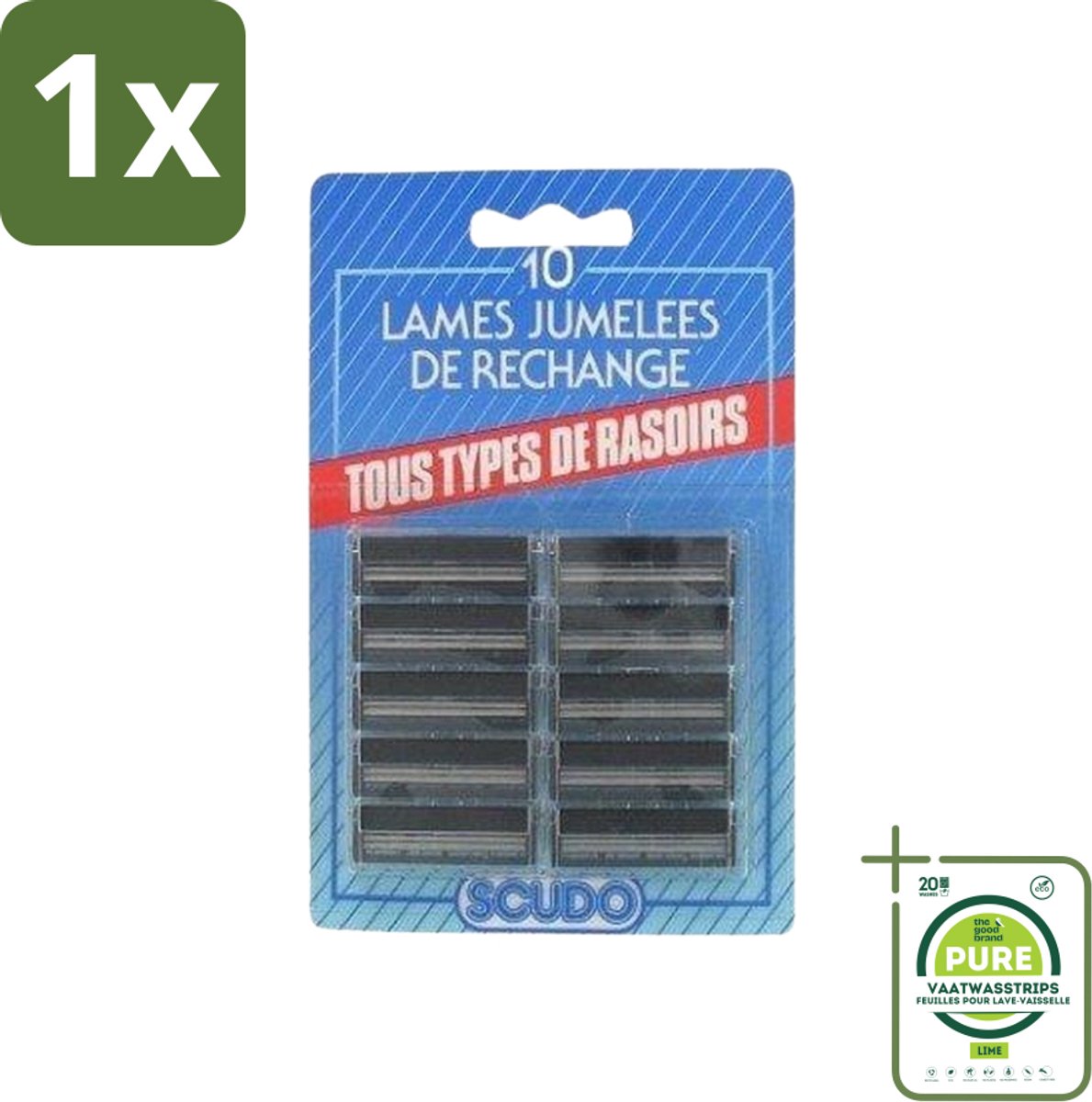 1 x Scudo - Scheermesjes - 2 Scheerbladen - Vervangmesjes voor Gillette G2 & Contour - 10 Mesjes - Scheermesjes - Scudo Mesjes - Alternatief Voor Gillette G2 - Alternatief Voor Gillette Contour - Gillette G2 Mesjes