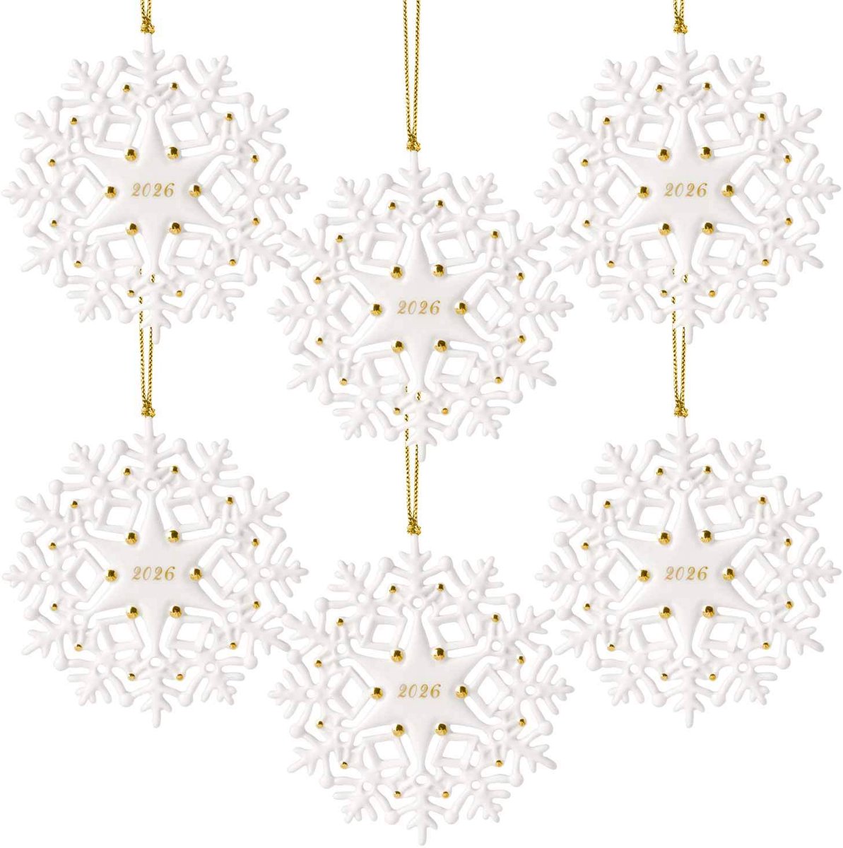 Ornamente Schneeflocke 2026 Christmas Classics 0,6 x 11 x 11 cm Set van 6