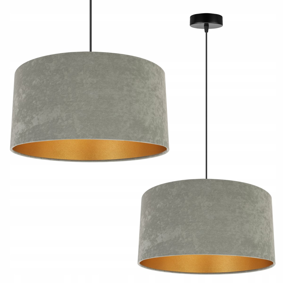 Hanglamp Mediolan Zwart Olijfgroen met Gouden Accent, E27