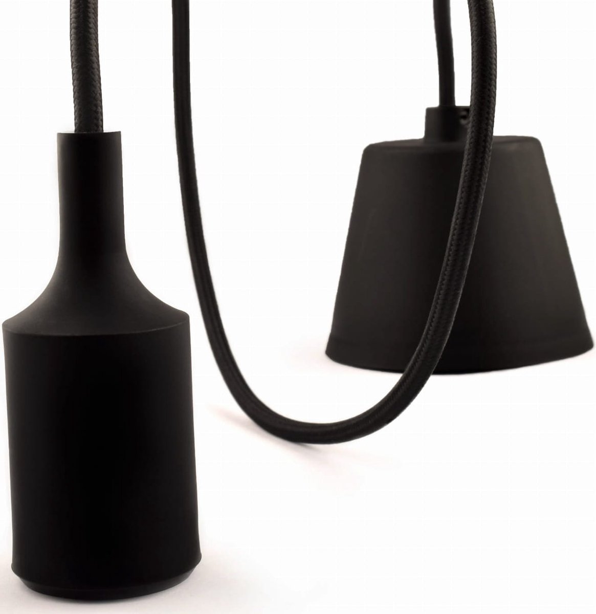 Zwarte Hanglamp Fitting E27 Siliconen - Stijlvol en Modern