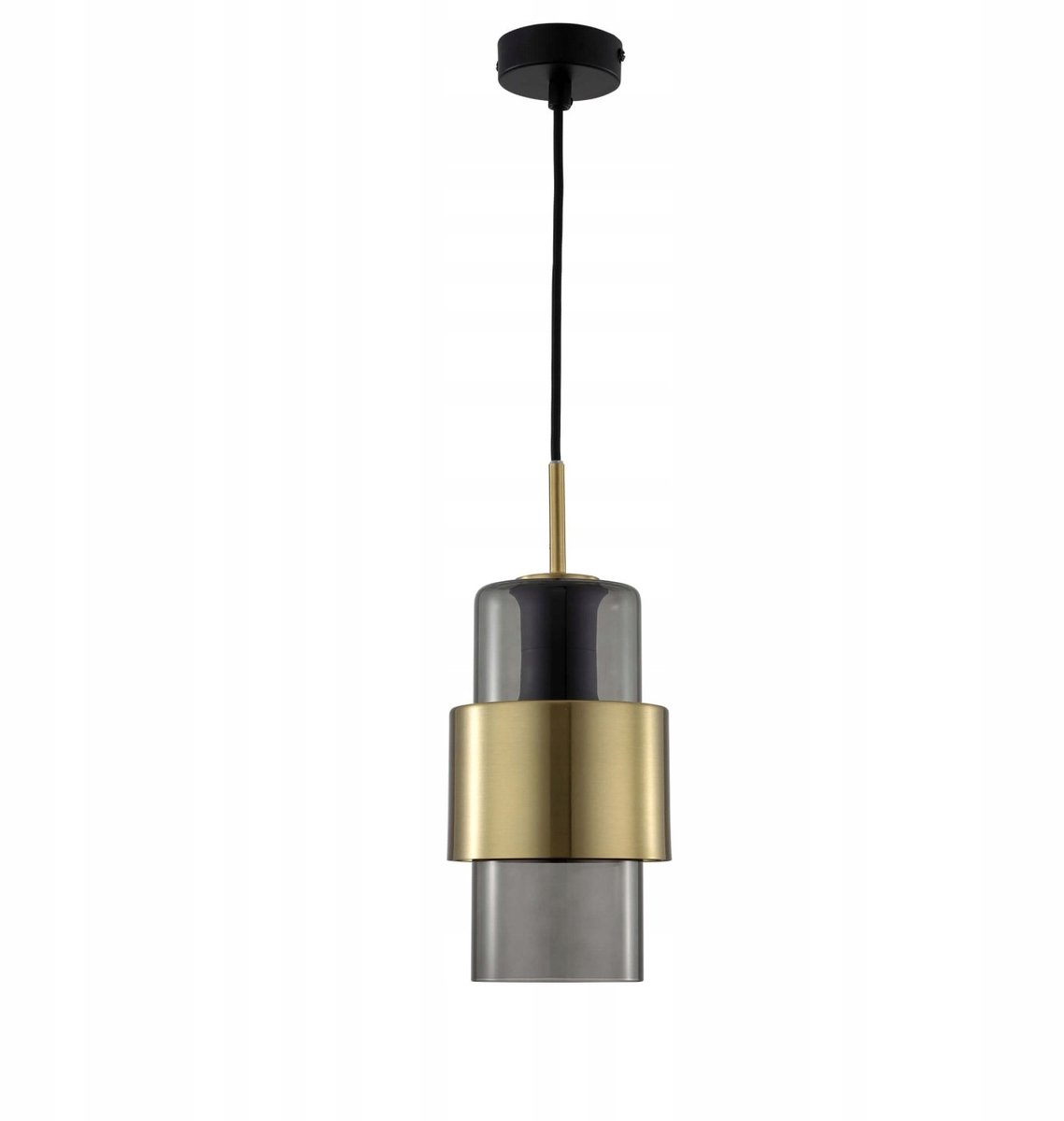 Merkloze Hanglamp Glas 1xE27 Max 40W Zwart/Geel 150cm
