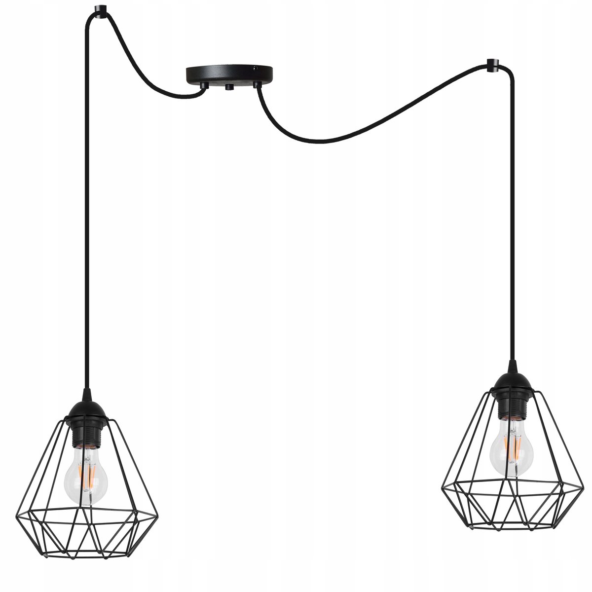 Merkloze Dubbele Spider Plafondlamp Zwart - Loft Stijl