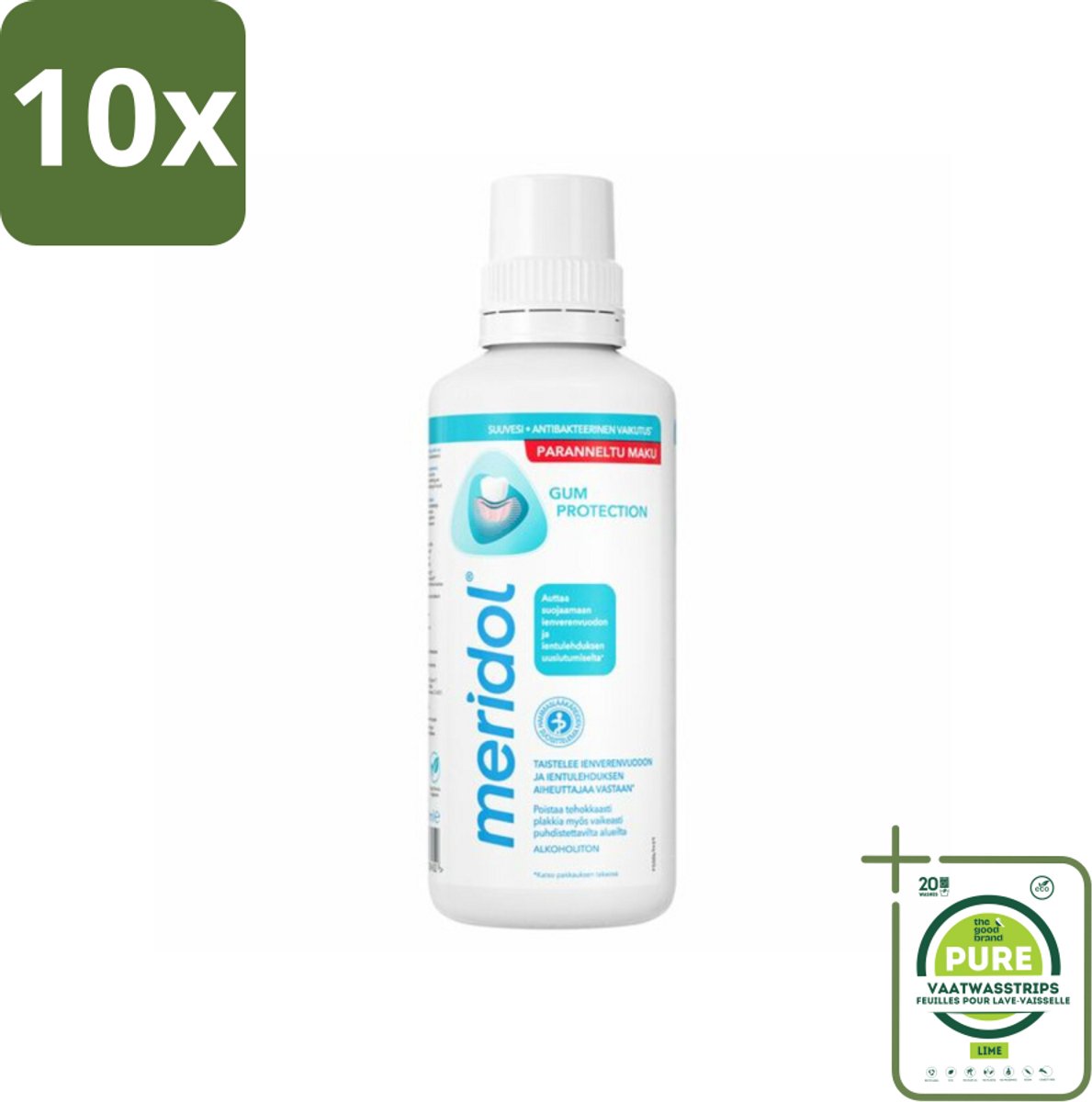 10 x Meridol Mondspoeling Tandvleesbescherming 400 ml - Grootverpakking - Mondspoeling - Tandvleesverzorging - Tandvleesproblemen - Mondhygiëne - Plaquebacteriën