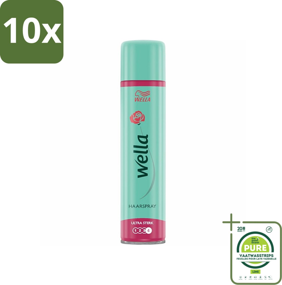10 x Wella Ultra Strong - Haarspray - 24 Uur Versteviging - Bescherming tegen UV Stralen - 250 ml - Grootverpakking - Haarspray - Haarspray 24 Uur - Haarspray Met UV Bescherming - Haarspray Voor Volume - Haarspray Voor Hold