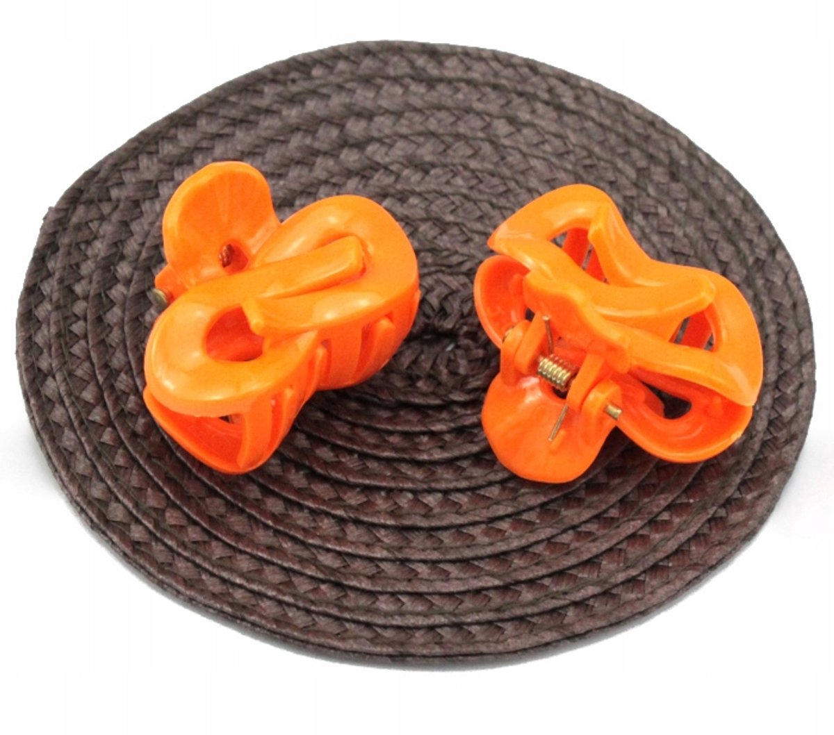 Klammer Twist Oranje - 2 Stuks Haarclips