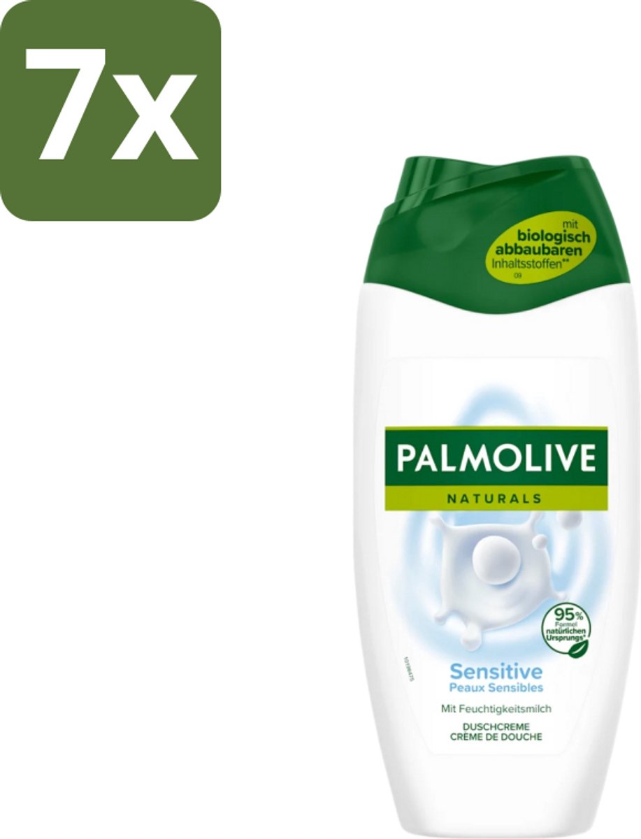 7 x Palmolive Naturals - Douchegel - Sensitive - Voor Gevoelige Huid - 250 ml - Gevoelige Huid - Douchegel - Melkproteïnen - Zachte Douchegel - Natuurlijke Vochtbalans