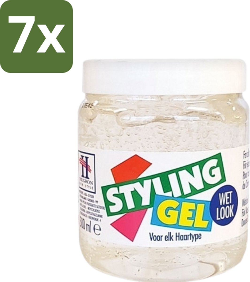 7 x Hegron - Styling Gel - Wetlook Wit - Glanzende Afwerking - 150 ml - Styling Gel - Wetlook Gel - Glans Haar - Haar Fixatie - Haar Stijl