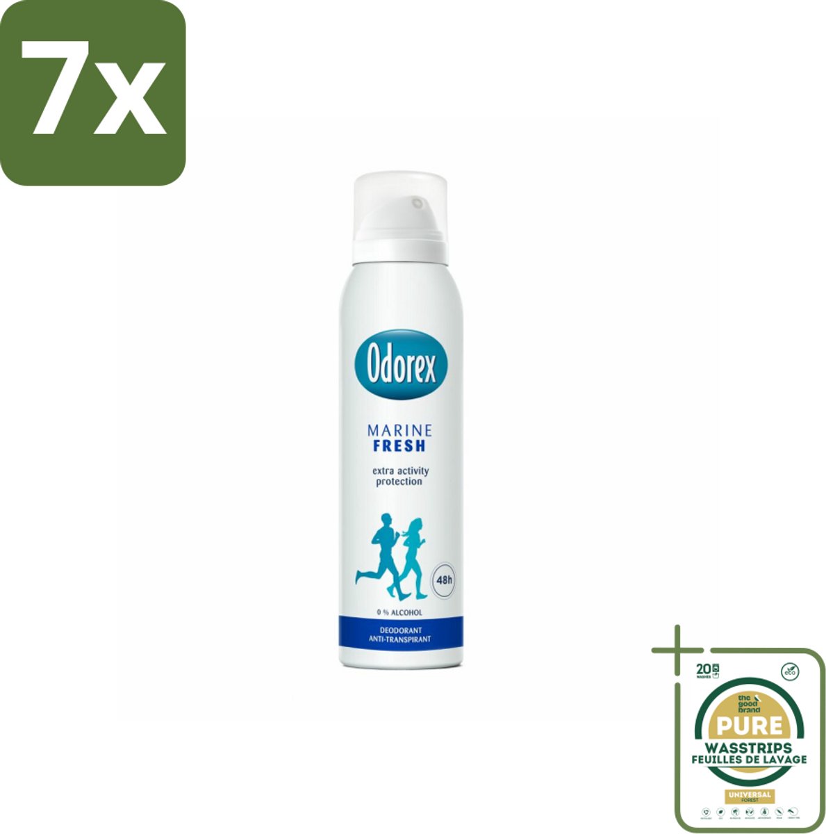 7 x Odorex Deodorant Spray Marine Fresh 150 ml - Grootverpakking - Marine Fresh Deodorant - Deodorant Spray - Frisheid - Zweetvermindering - Geur