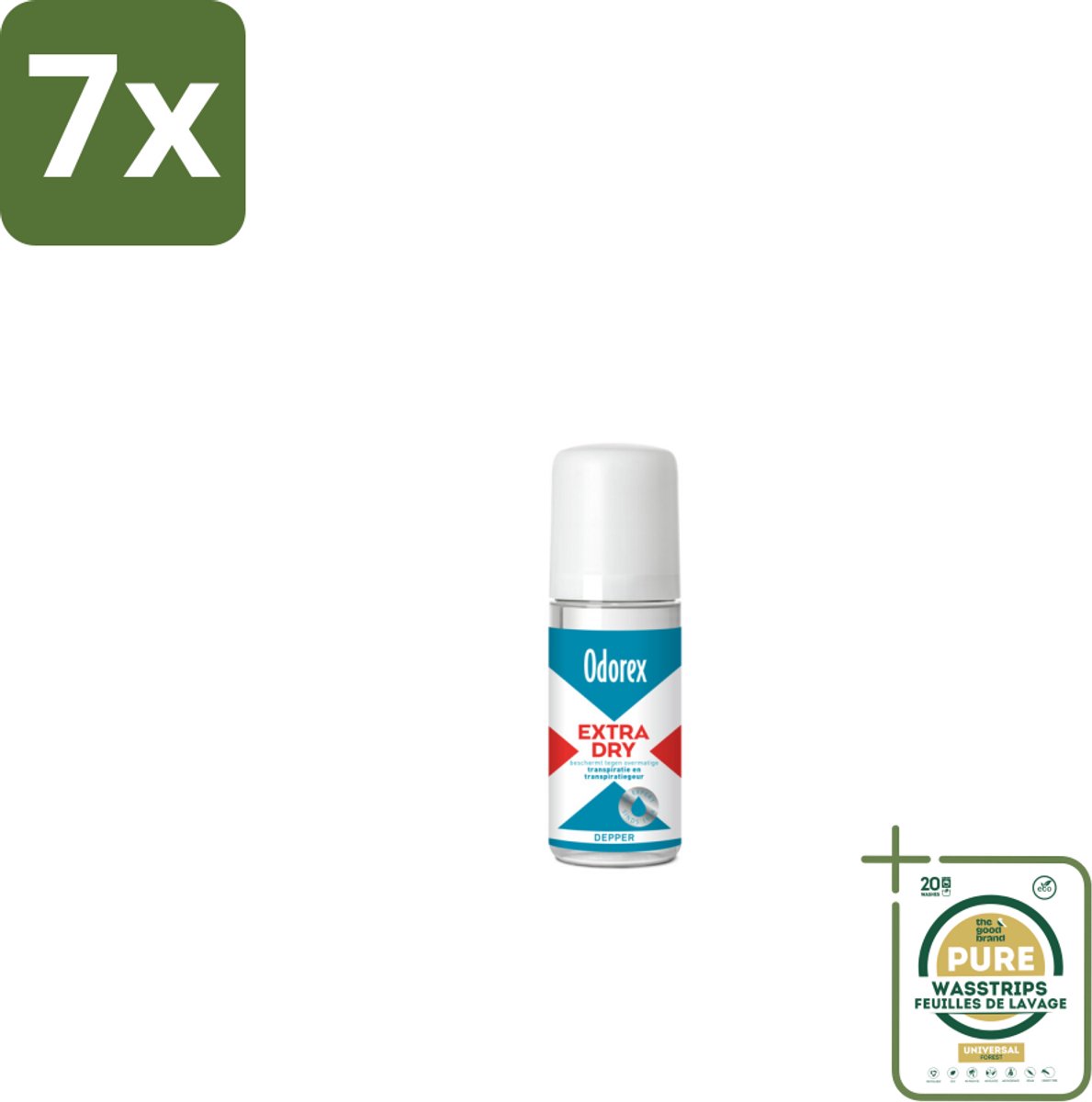 7 x Odorex Depper - Deodorant Roller - Extra Dry - Krachtige Bescherming - 50 ml - Grootverpakking - Extra Dry - Overmatig Zweten - Droge Oksels - Deodorant Roller - Krachtige Bescherming