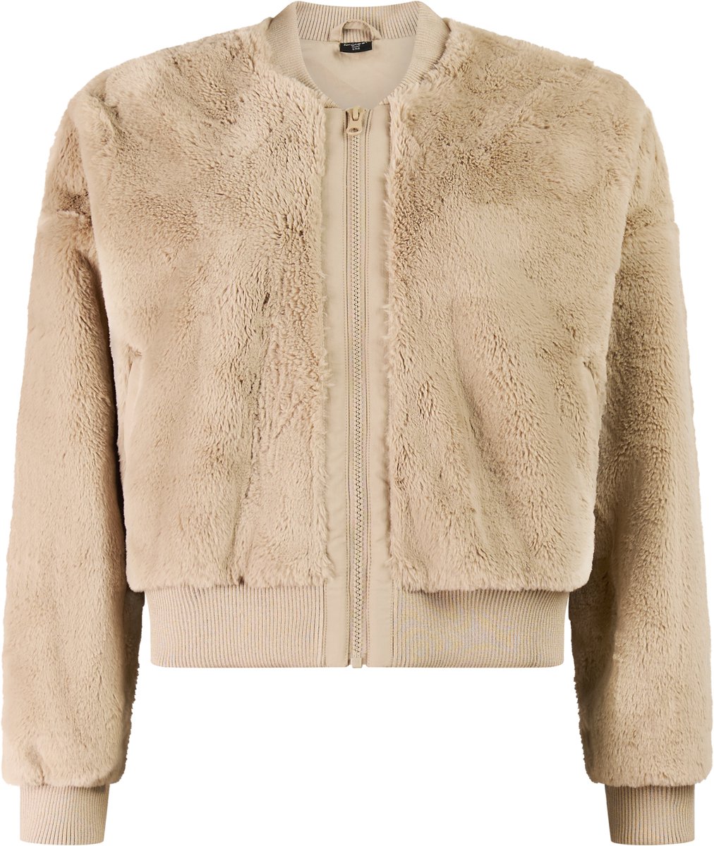 Protest PRTPipas Jas Dames Tussenjas Kort Teddy Rits Beige