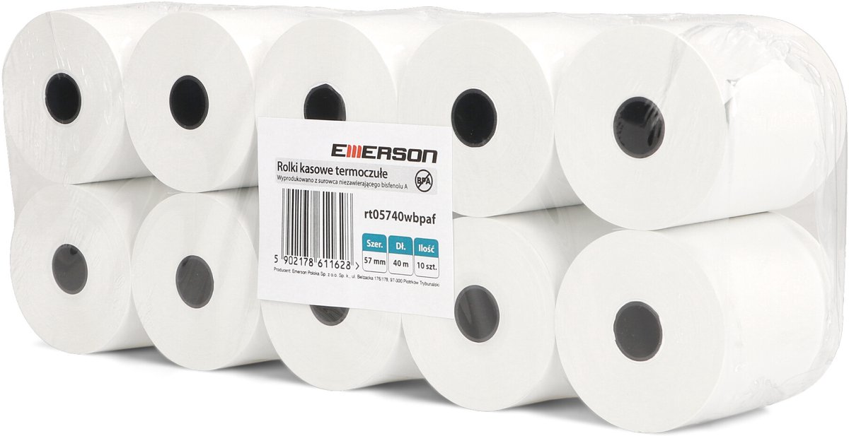 Emerson thermische bonrollen 57 mm x 40 m - 10 stuks