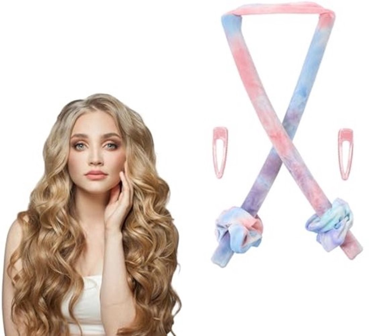 5-delige Doe-Het-Zelf Heatless Krullen Set - Fluwelen Krulspelden voor een Gezonde Haarstijl