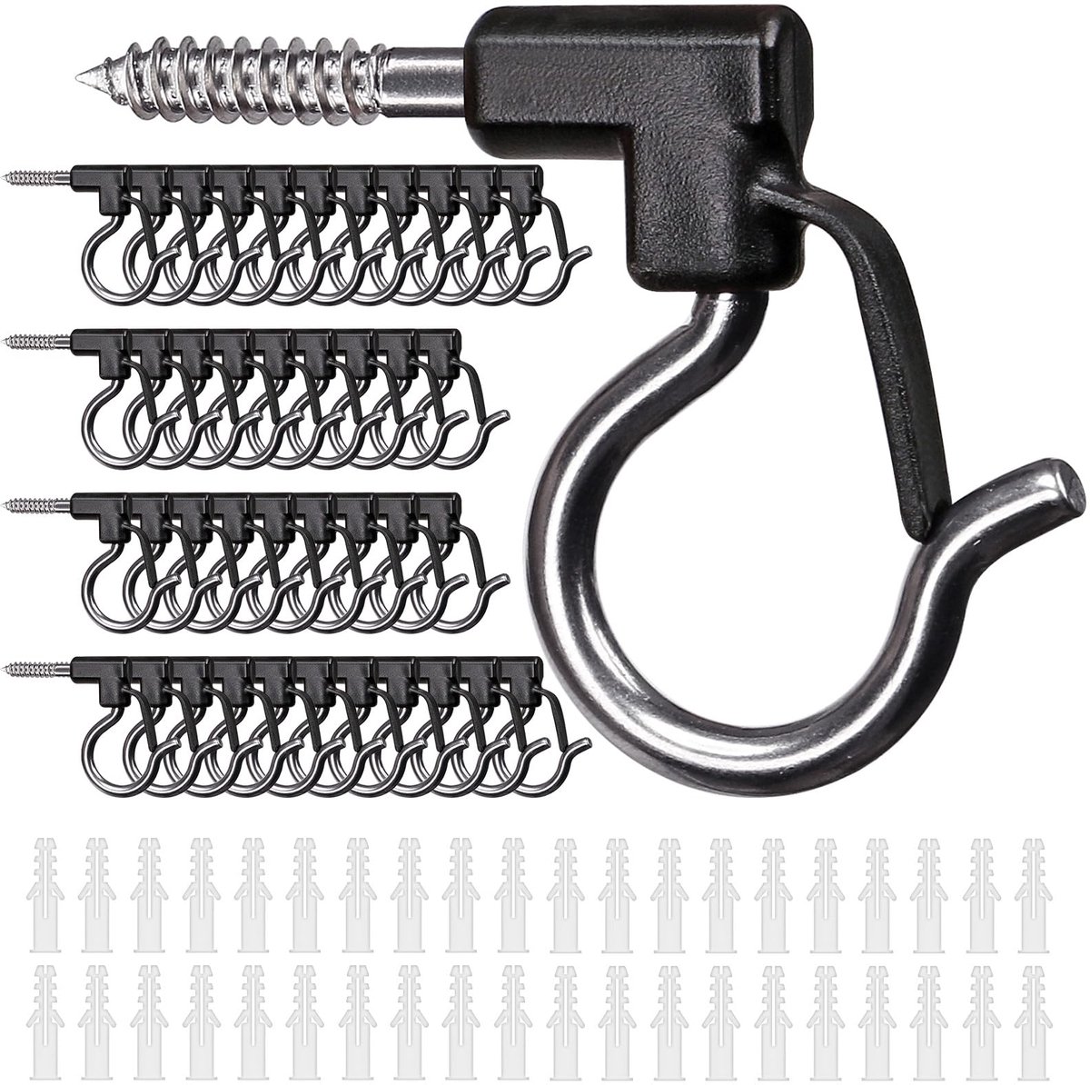 Elzusha - Q-Hanger Set van 40 Roestvrijstalen Ophanghaken met Schroeven