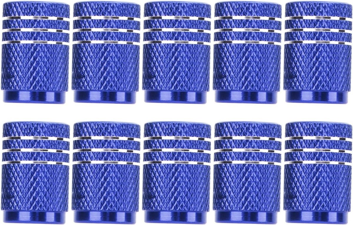 Skull Pattern Ventieldoppen voor Auto's, Fietsen en Motoren - 10 Stuks in Blauw voor Optimale Bescherming en Stijl