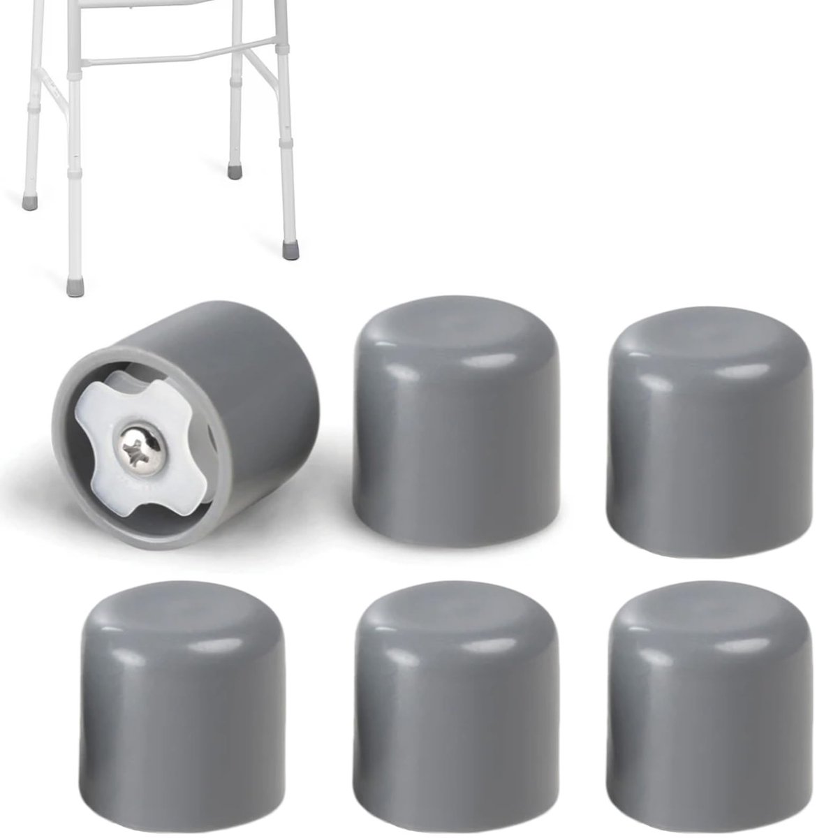 Elzusha - Set van 6 Vervangende Rubber Tips voor Rollators en Krukken