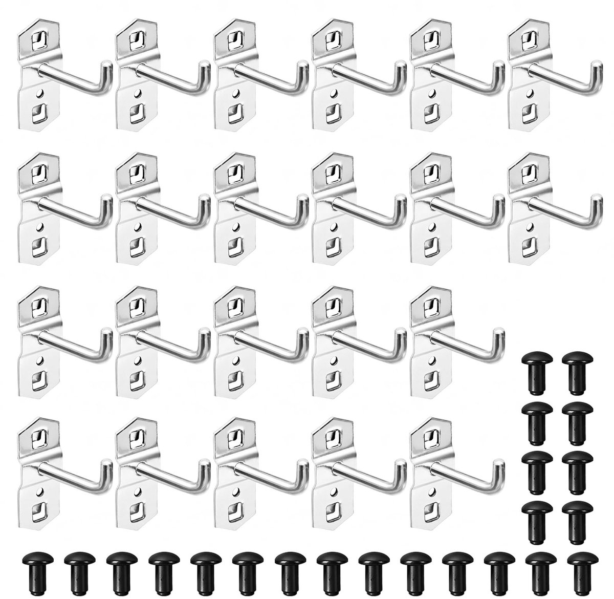 Elzusha - Supermarkt Plankhaken Set 20 Stuks - Gereedschapswand Haken