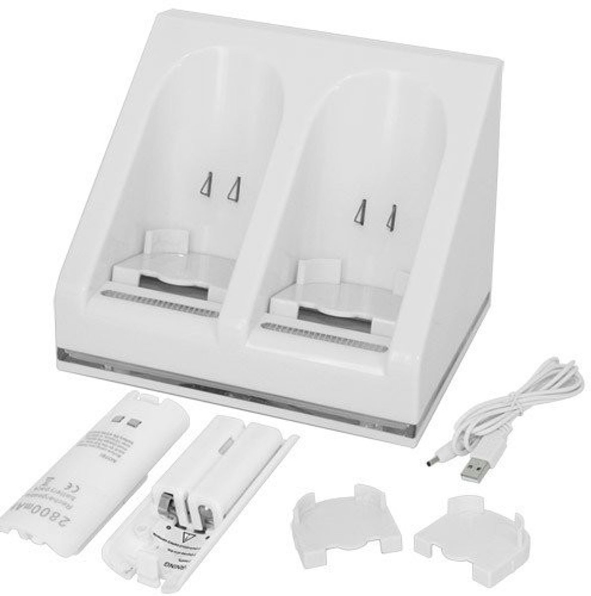 Elzusha - Oplaadstation met 2 Batterijen voor Nintendo Wii Controller