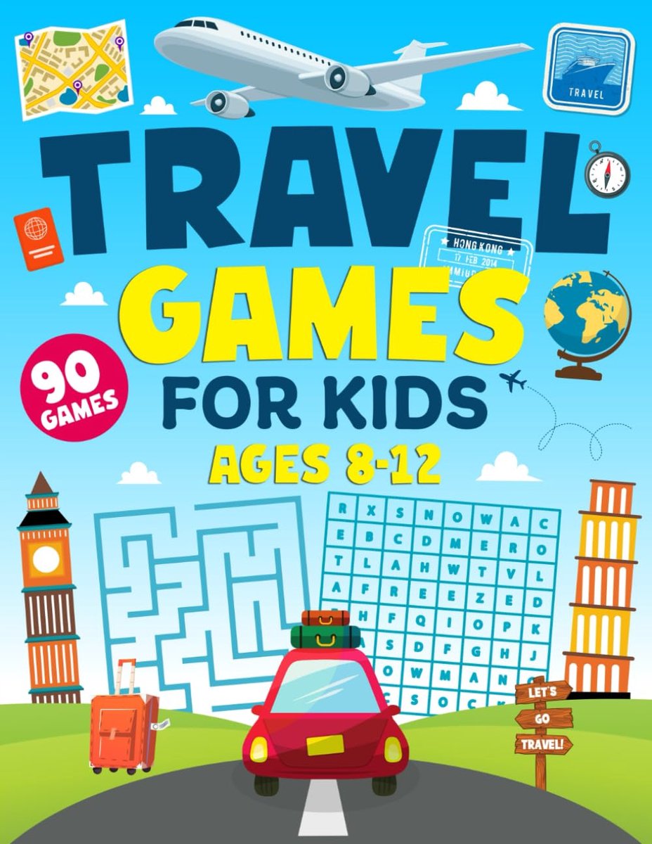 Travel Games For Kids Ages 8-12: 90 Fun Activities, Brain Teasers, and Puzzles to Keep Kids Busy on Road Trips - ShopVlot