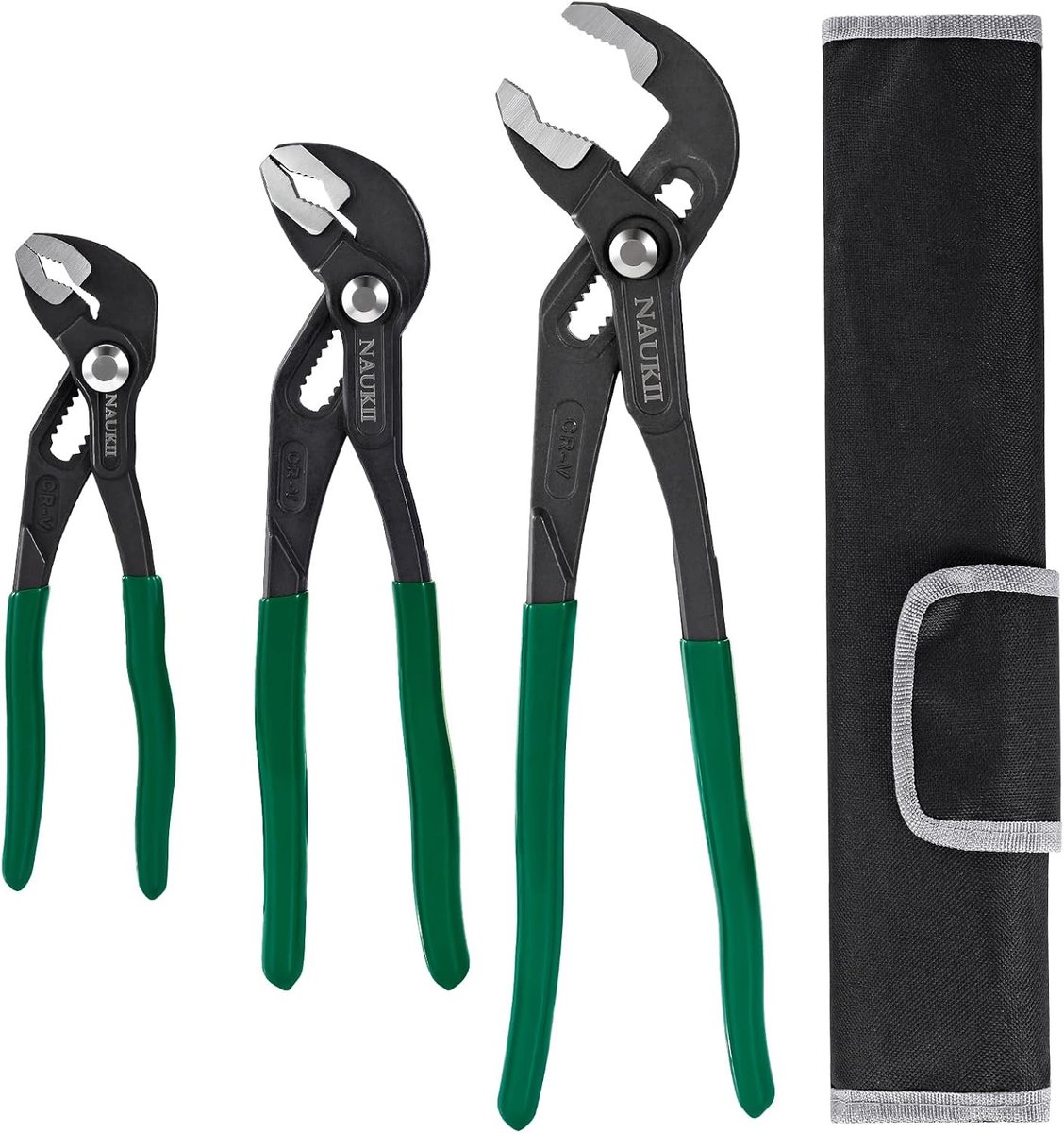 Set van 3 Waterpomptangen - 180 mm/250 mm/300 mm - Buistangset voor Klusprojecten