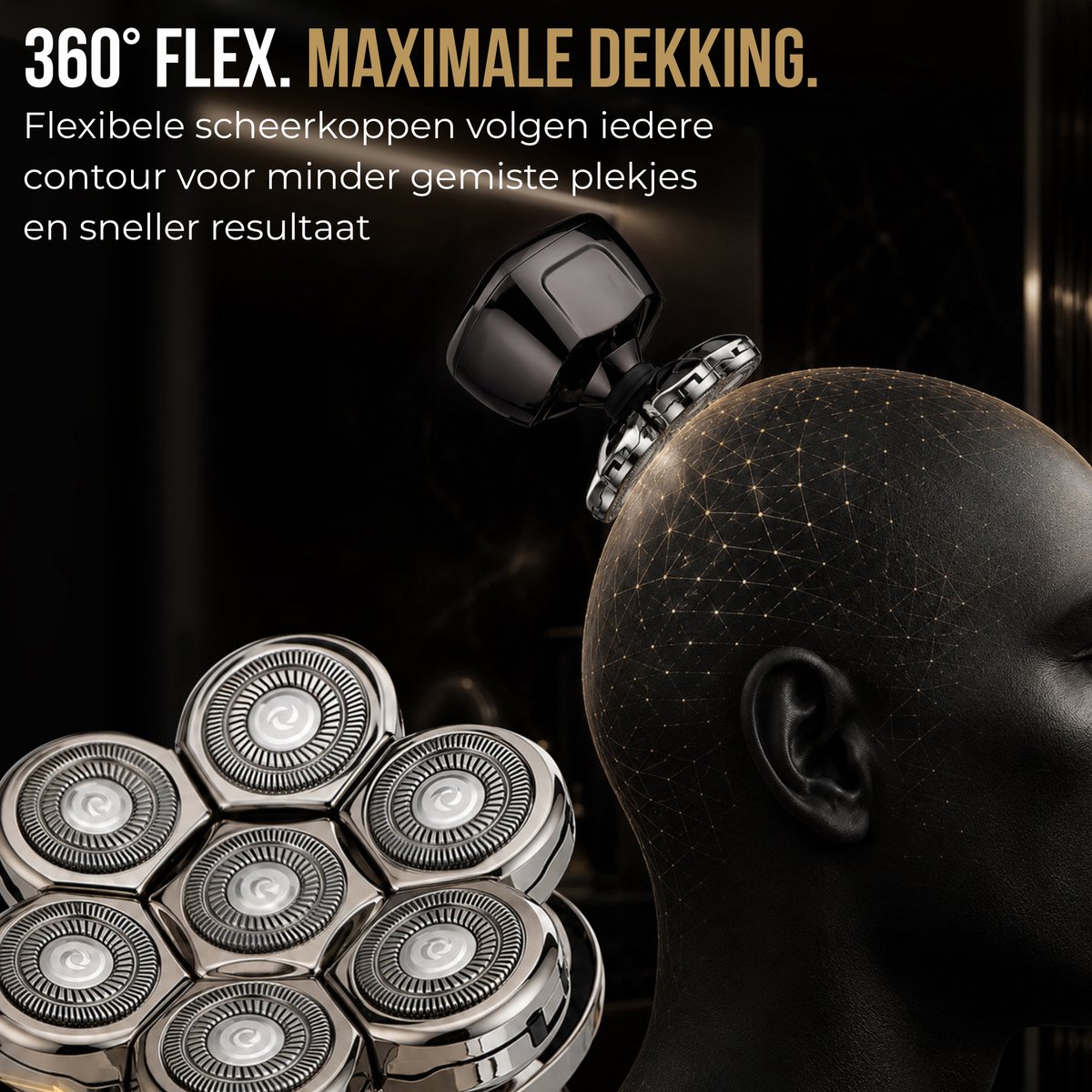 6-in-1 Scheerapparaat Mannen – Trimmer - Tondeuse - Sansbeauté® Skull Sharp PRO - Electric Face & Head Shaver - Hoofd Kaal Scheren – Nat & Droog - Draadloos Opladen - Elektrisch thumbnail 3