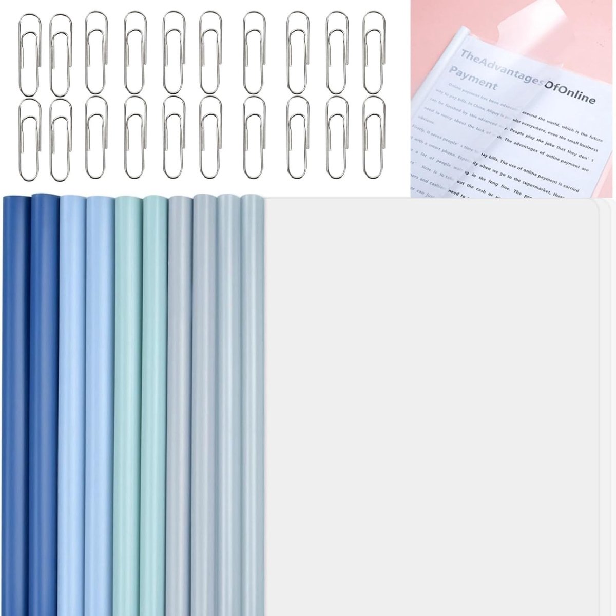 Set van 10 Transparante A4 Slide Binders met Sliding Bar en Paper Clip voor Kantoor, School en Thuisgebruik