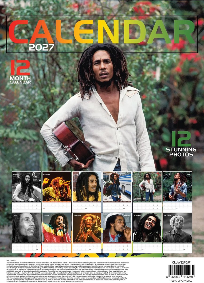 Bob Marley A3 Kalender 2027
