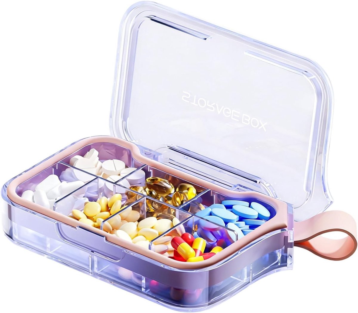 Tablettenbox voor 7 dagen, medicijnorganizer met siliconen afdichting, pillendoos voor dagelijks gebruik en op reis, ideaal voor vitamines en medicijnen