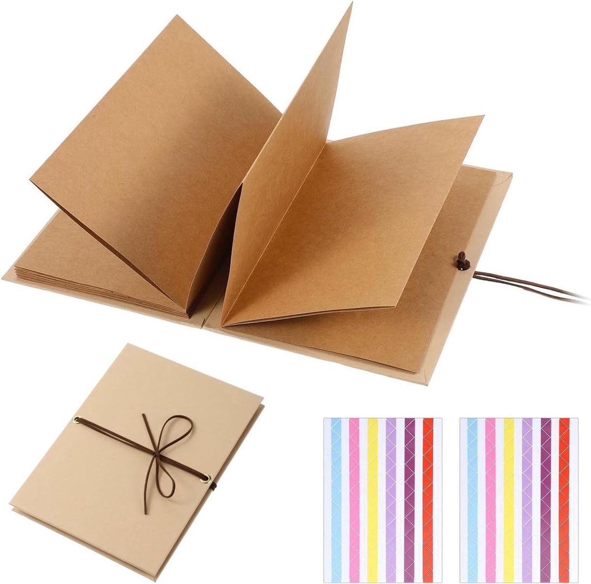 Bruin fotoalbum 20,3 cm (8 inch) voor scrapbooking, doe-het-zelf projecten, cadeau voor bruiloften en verjaardagen