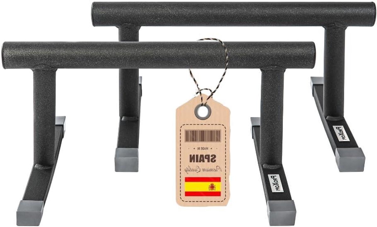 Fitness Stangen - Calisthenics Steunen - Kracht Training - Antislip Voetjes - 40 x 20 x 30 cm - Donkergrijs