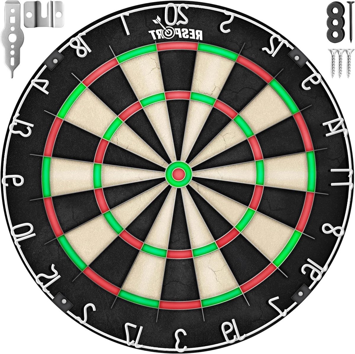 Sisal Dartbord - Stalen Bord - Dart Spel - Ultradun Draadsysteem - 45 cm - Meerkleurig