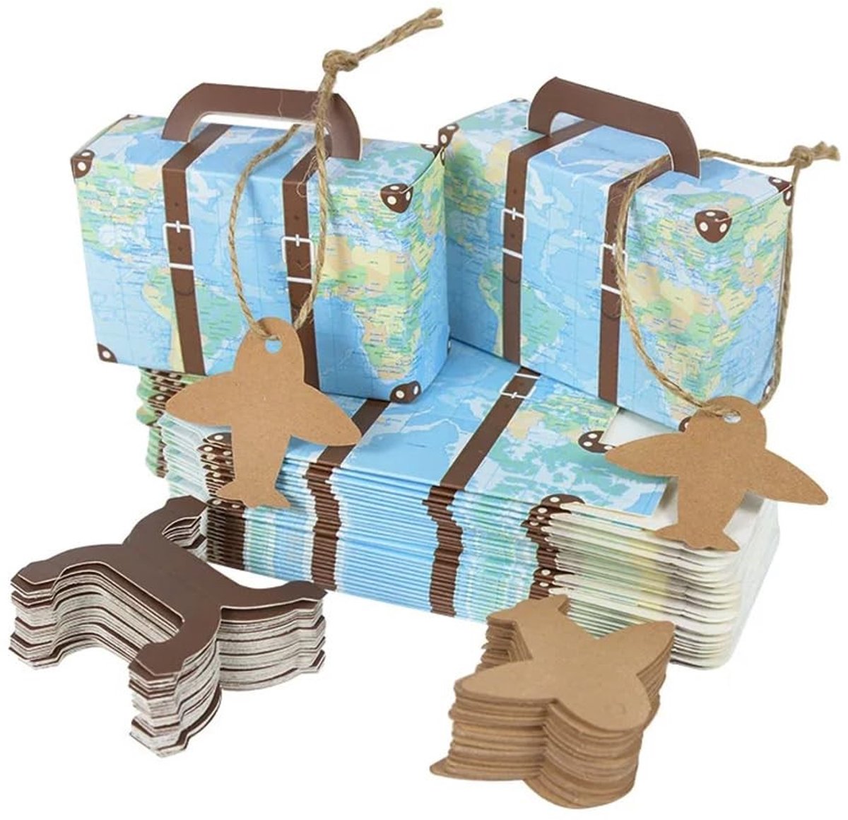 Elzusha - Set van 50 Retro Mini Koffers voor Feestjes