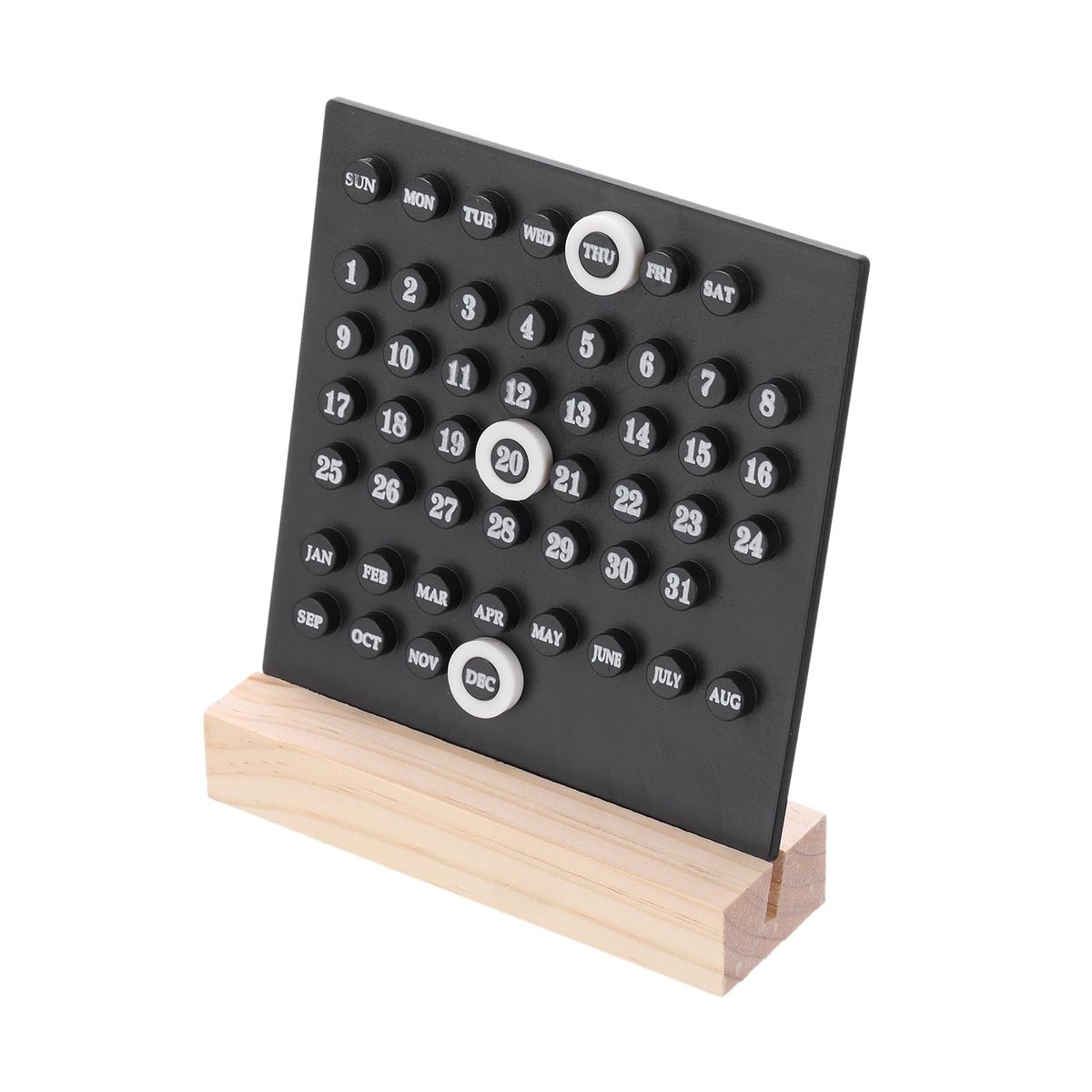 Elzusha - Houten Perpetuele Kalender - Desktop Acryl Kalender voor Bureau en Decoratie