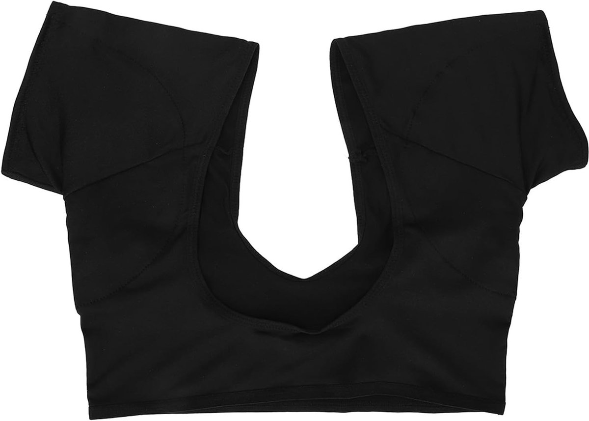 Zweetwerend Vest voor Onderarmen met Wasbare Pads - Ademend en Sneldrogend voor Dames en Meisjes, Zwart (XL)