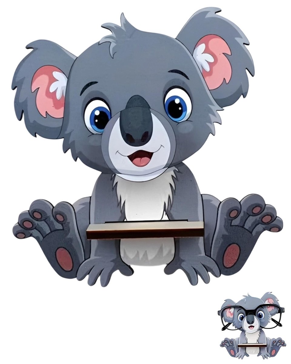 Elzusha - Handgemaakte Houten Brillenhouder in Koala Vorm