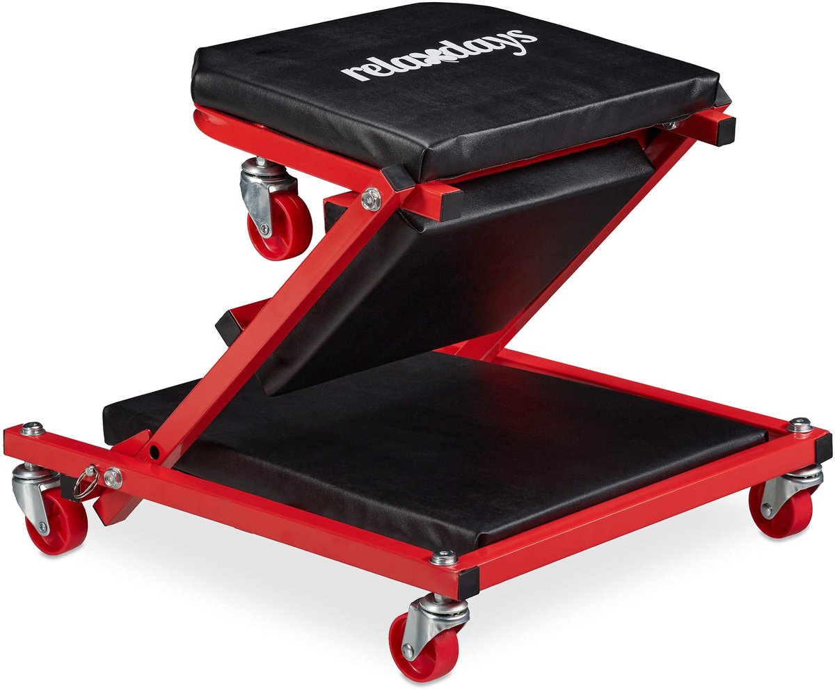 Elzusha - 2-in-1 werkplaatskruk en garagewagen - Zwart