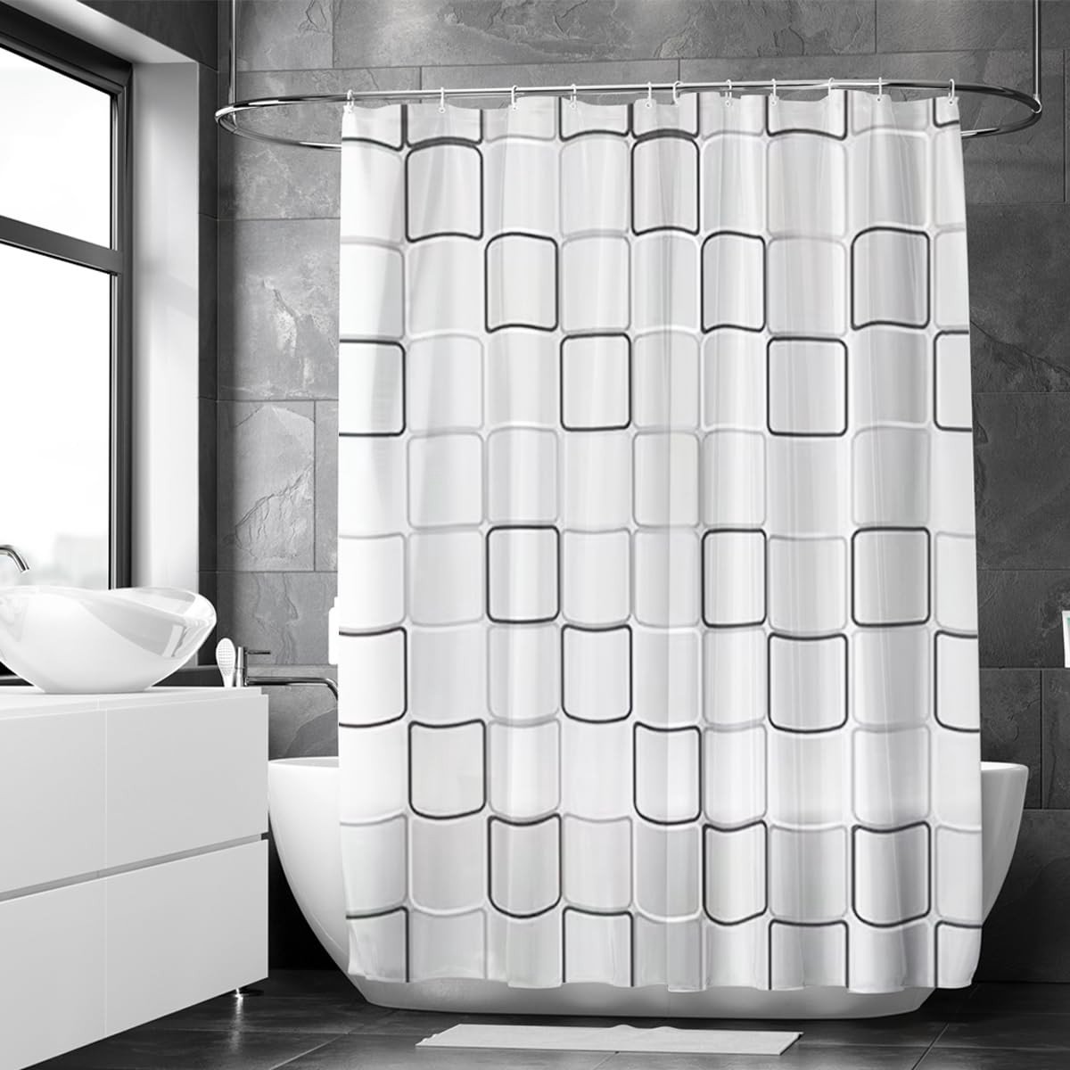 Elzusha - Waterdichte Douchegordijn van Polyester 180x200 cm