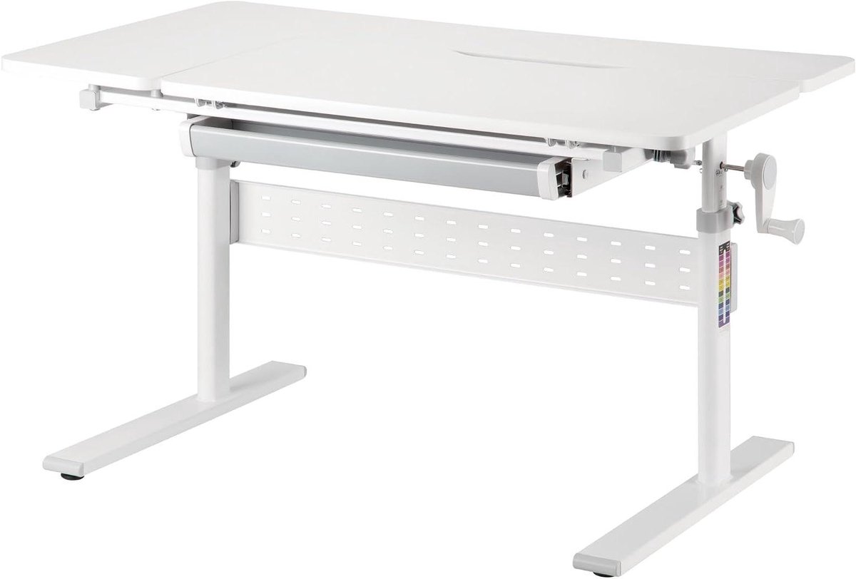 Kinderbureau - Bureau kind - Meegroeien met kind - Kantelbaar en verstelbaar - 100x60 cm - Grijs