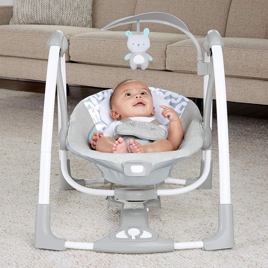 2-in-1 Baby Schommelstoel en Kinderzitje - 5 Schommelstanden - Trilfunctie - 12 Melodieën en 4 Natuurgeluiden - Opvouwbaar — afbeelding 2