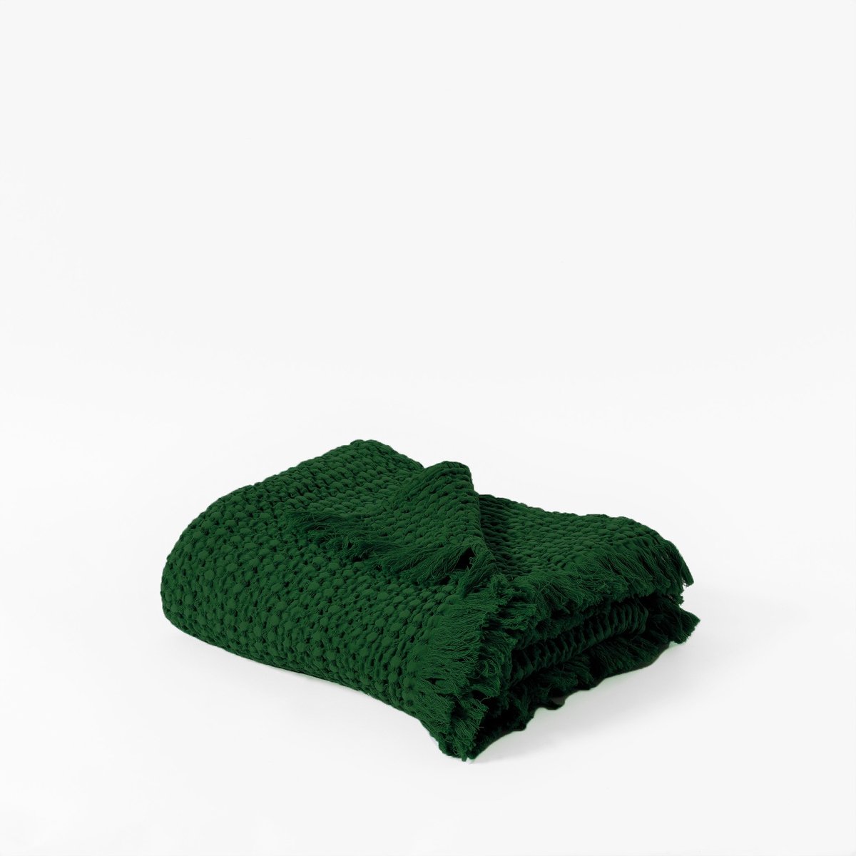 Merloos Katoenen Bedsprei Plaid 200x220 cm - Flesgroen