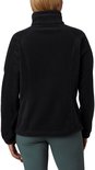 Achterkant van een zwarte Columbia fleece trui met rits.