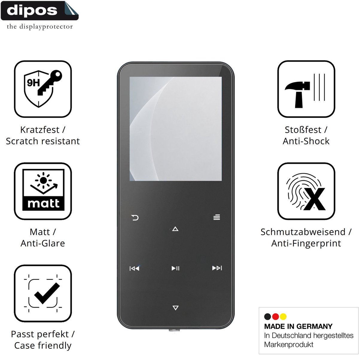 dipos – 2x Matte Pantserfolie geschikt voor Skibiles CMP3-MYG01 | 9H Screenprotector