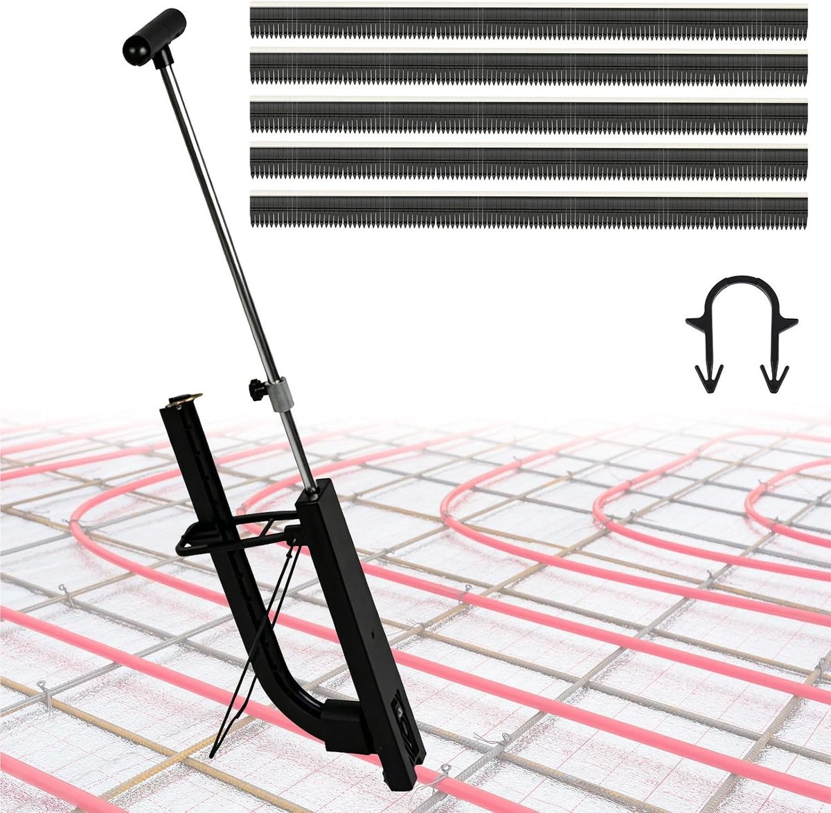 Vloerverwarming Nietmachine - Zwart - 90 cm - Met 500 Schuimnietjes - Voor Buizen van 14-20 mm