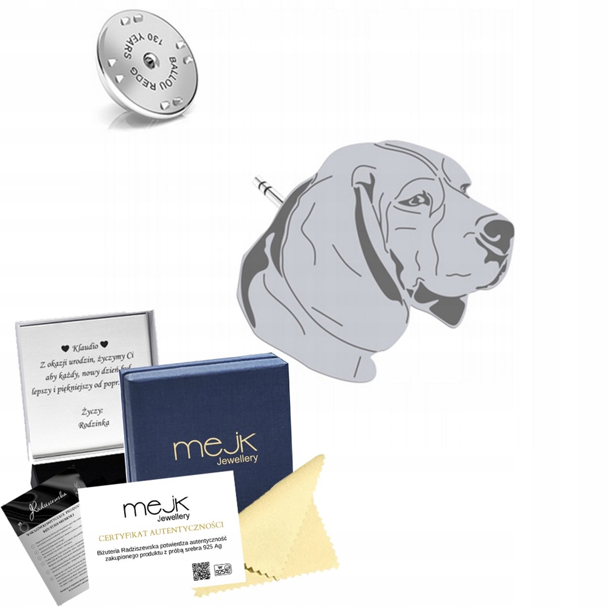 Zilveren Beagle Pin 925 - Unieke Dames Broche met Gratis Gravure