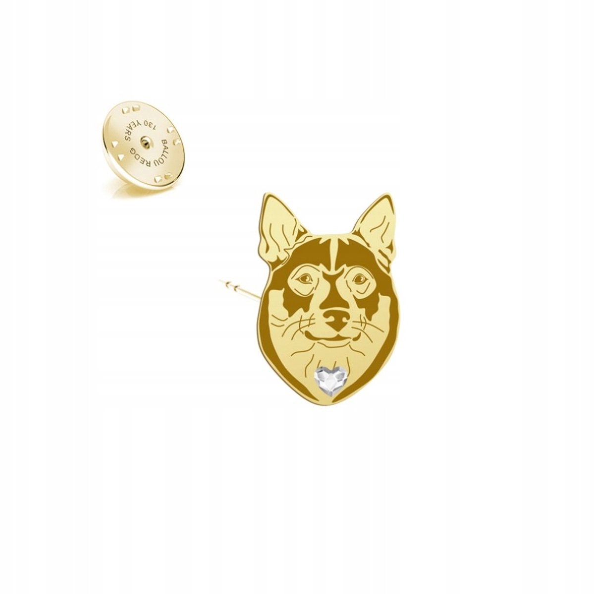 Gouden Swedish Vallhund Broche 925 Sterling Zilver, Cadeau met Gravure