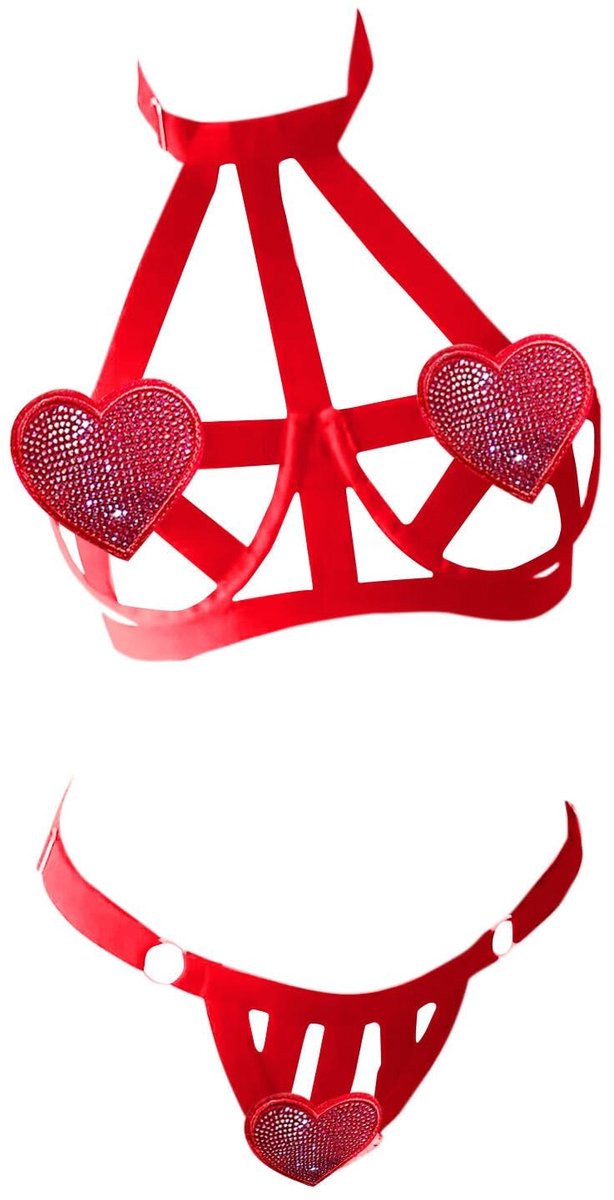 Elzusha - Sexy Mesh Lingerie Set met Drie Punten voor Vrouwen