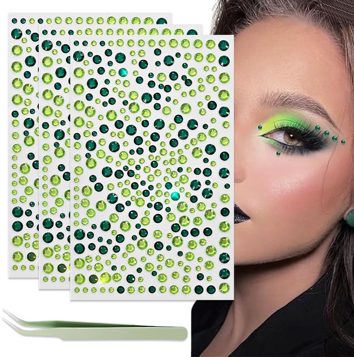Elzusha - Groene Gezichtsdecoraties voor Feesten en Evenementen