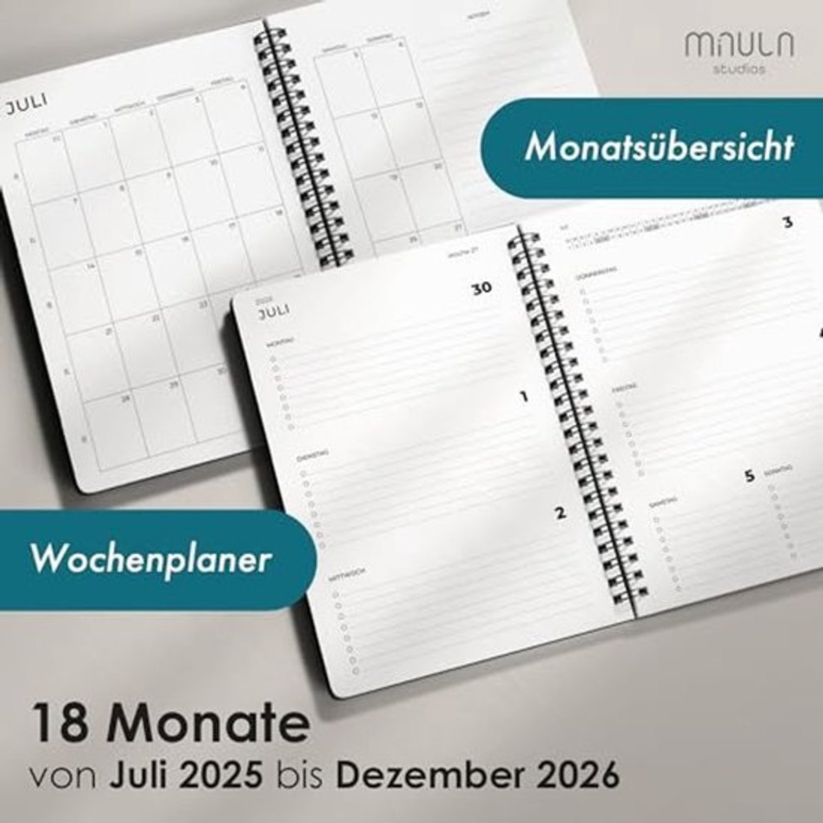 Agenda in A4-formaat voor 2026 | Weekoverzicht en notitieboek | Strakke dagplanner voor studenten en professionals