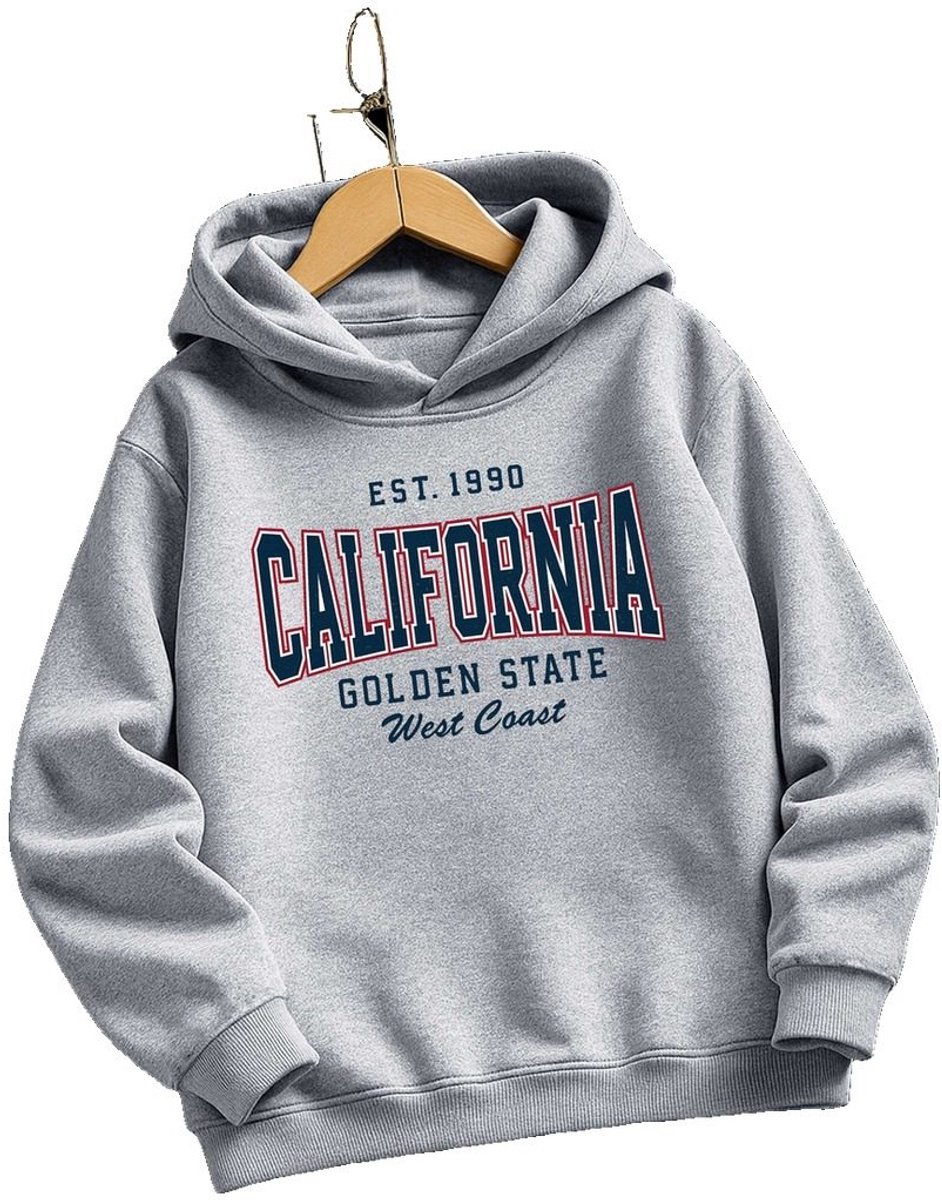 Currero Hoodie Jongens Warme Hoodie Met Capuchon Comfortabele Sweater Casual Trui Pullover Jongenstrui 11-12 Jaar Grijs