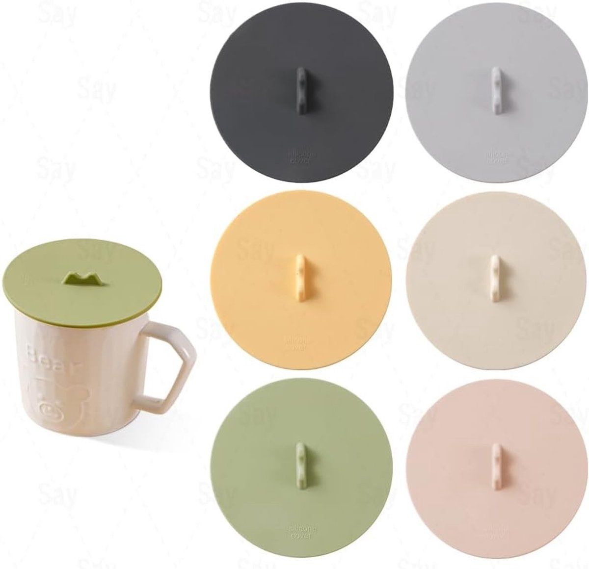 Kleurige Silicone Deksel voor Drinkglazen - Set van 6 - Antistof, Waterdicht en Geschikt voor Koffiekoppen en Buitengebruik